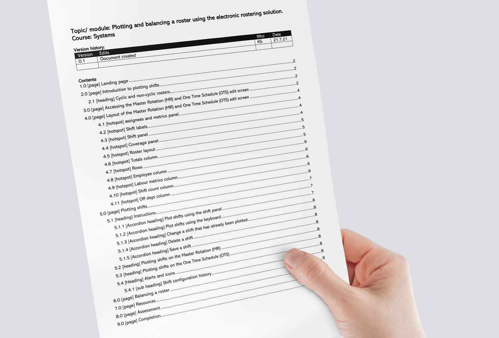 Image of a hand holding a document