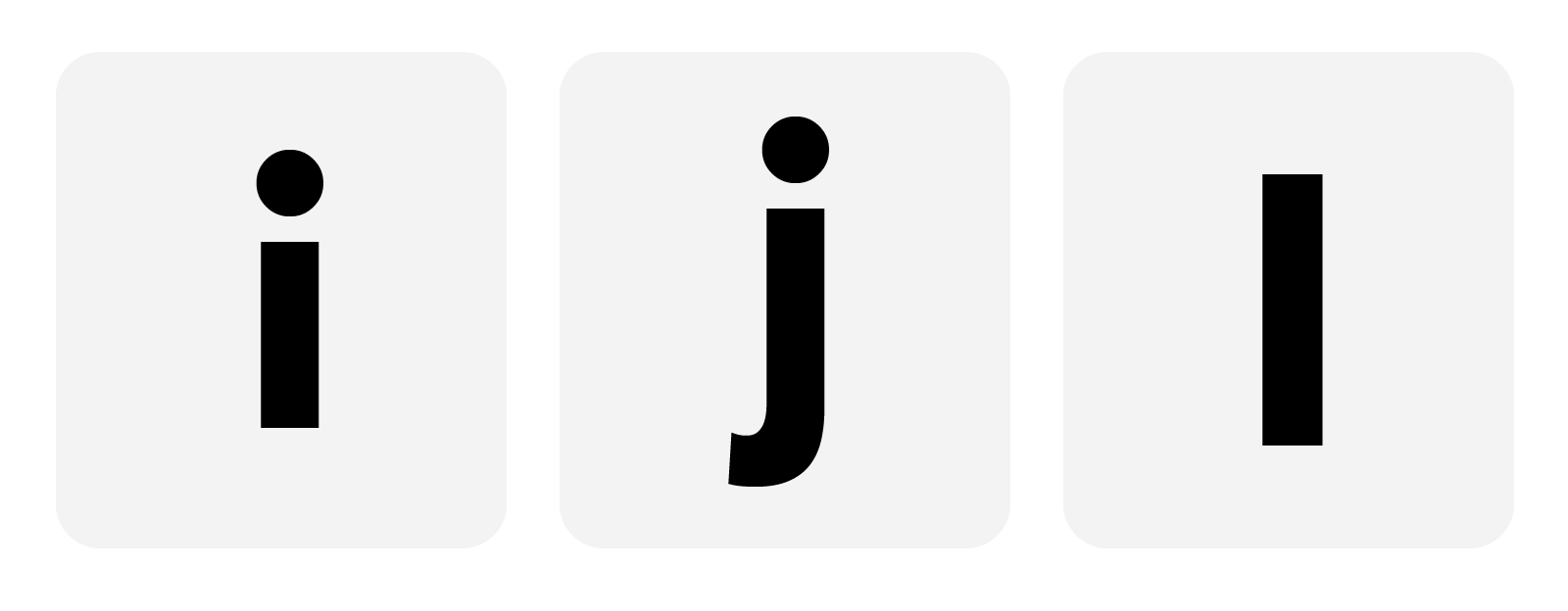 the letters i and j