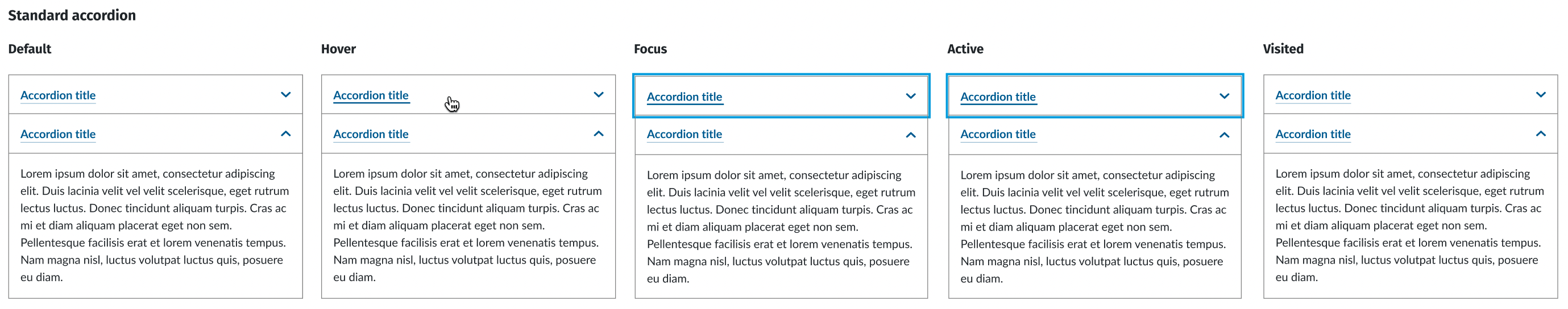 SWE accordion components updated with the new hyperlink methodology