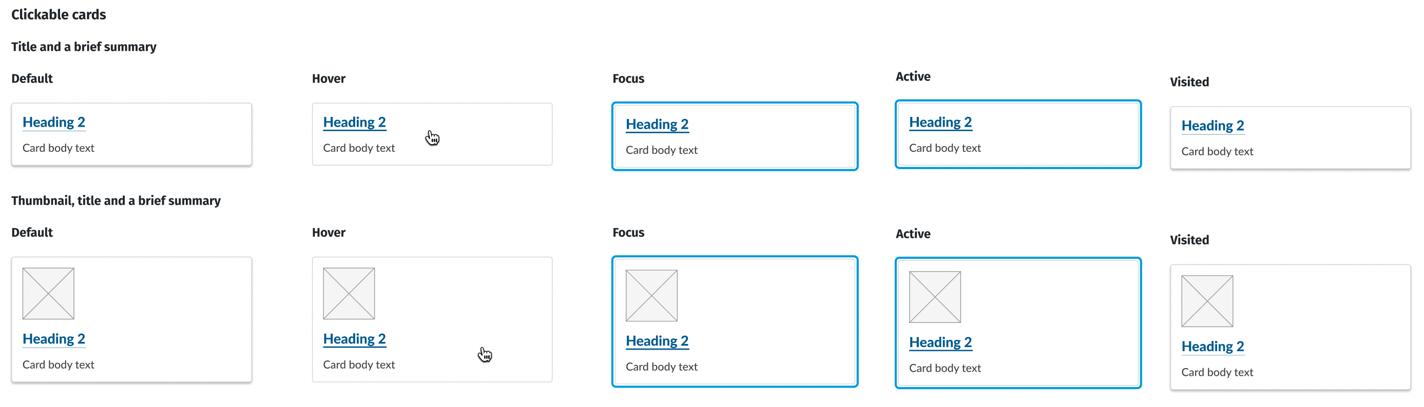 SWE cards components updated with the new hyperlink methodology